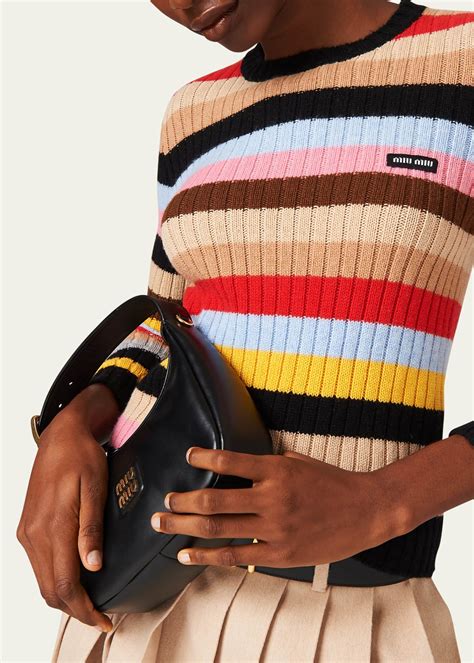 miu miu strip sweater|miumiu cashmere sweater.